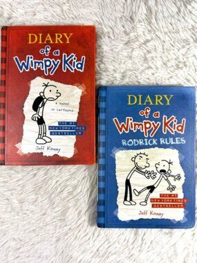 Set of 2 Diary of a Wimpy Kid #1 + Diary of a Wimpy Kid Rodrick Rules #2 Books